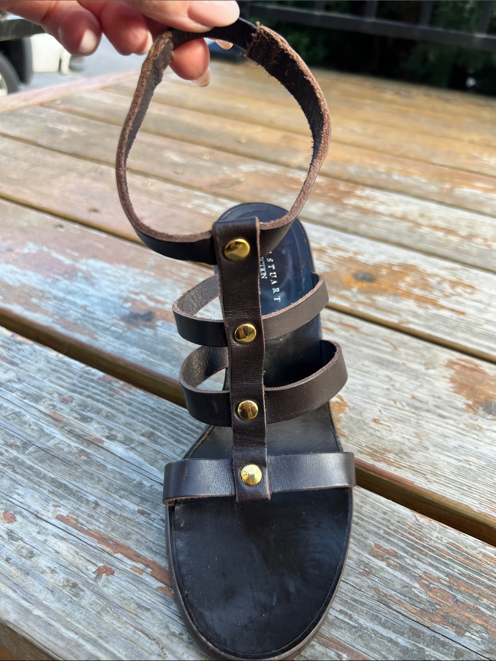 Colin Stuart Brown Strappy Studded Sandals